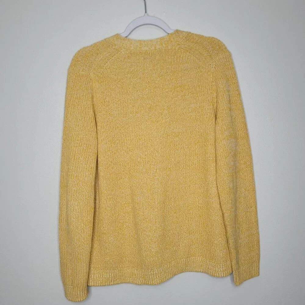 Croft and Barrow yellow knit button front grandpa fisherman sweater size xl